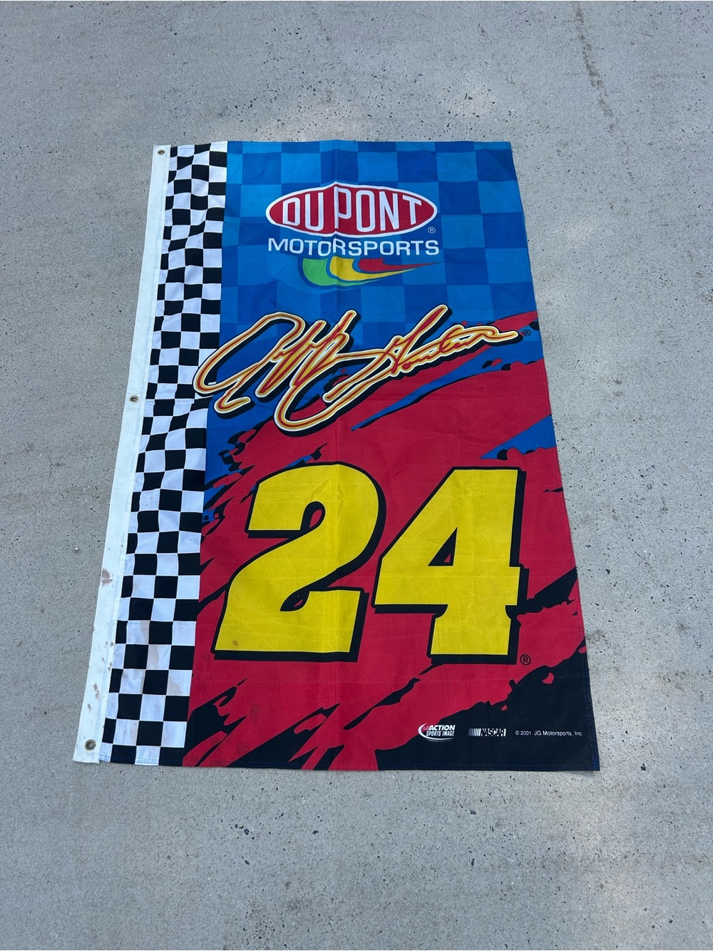 Vintage Y2K 2001 Jeff Gordon NASCAR Racing Flag